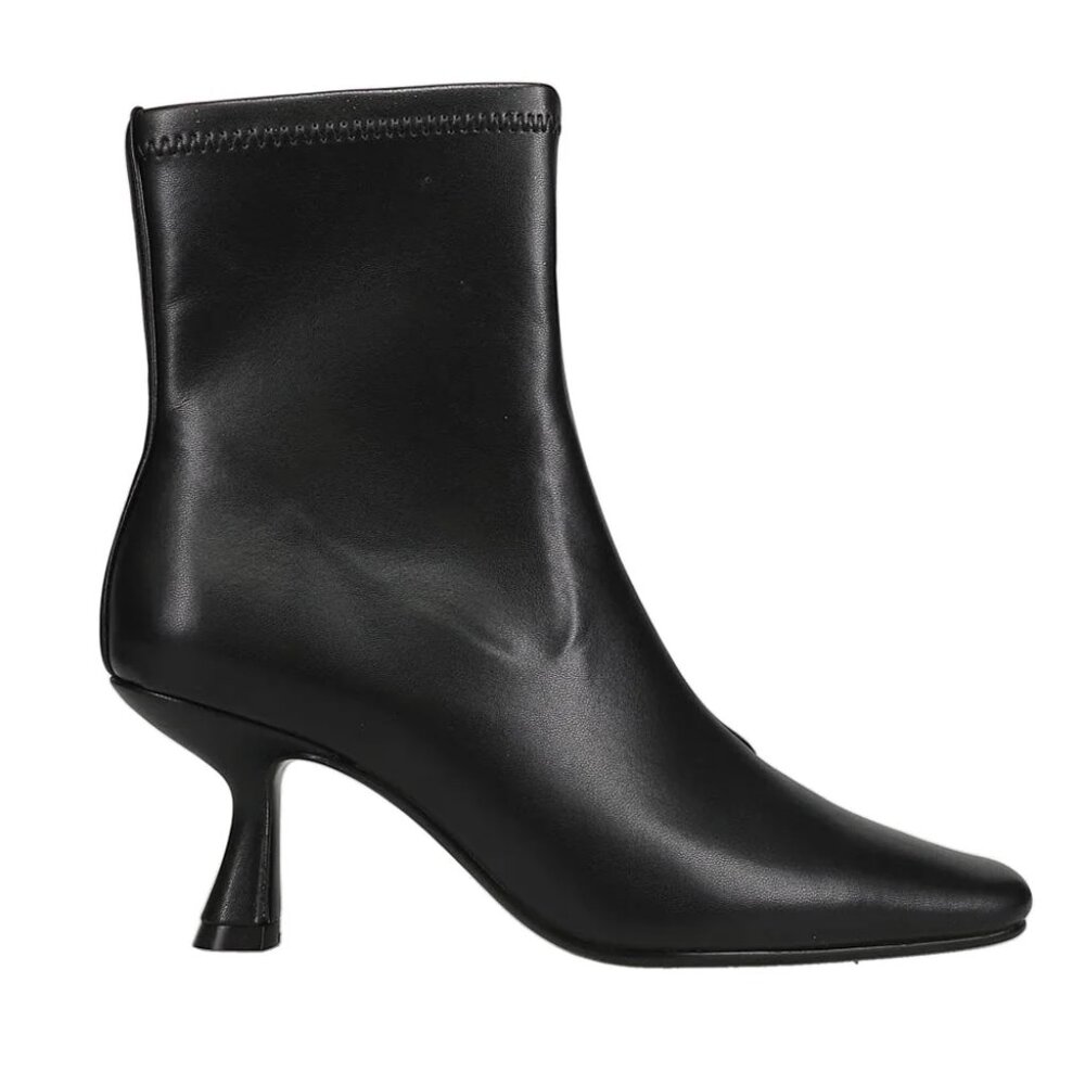 Vaneli Gabris Black Stretch Leather Ankle Booties Zip 2.75" Heel Size 10 NIB